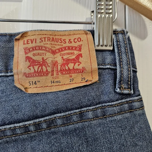 Vintage Levi's 514 Straight Dark Wash Denim Pants Jeans Size (27 x 29) 14REG - Picture 6 of 10